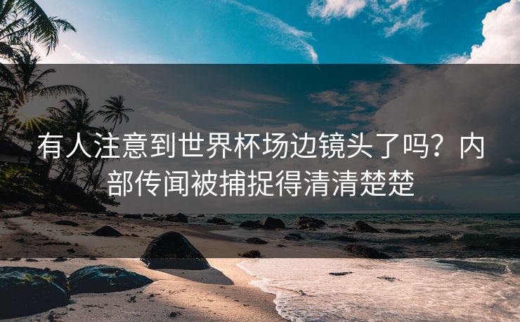 有人注意到世界杯场边镜头了吗？内部传闻被捕捉得清清楚楚