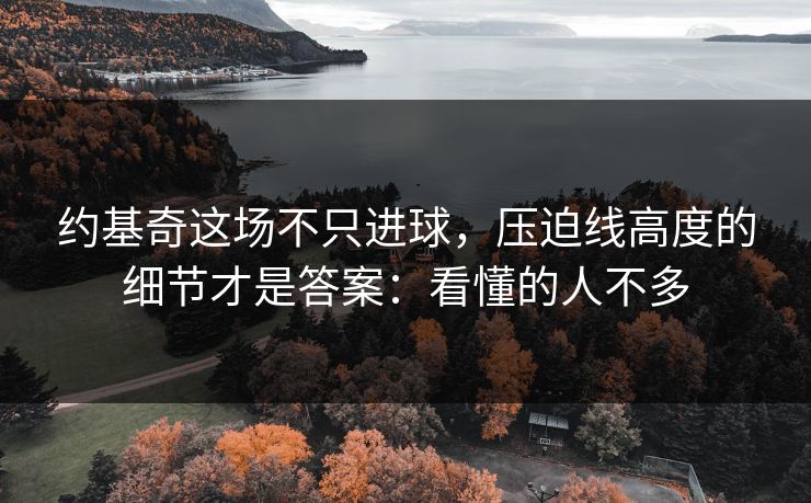 约基奇这场不只进球，压迫线高度的细节才是答案：看懂的人不多