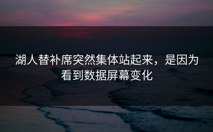 湖人替补席突然集体站起来，是因为看到数据屏幕变化